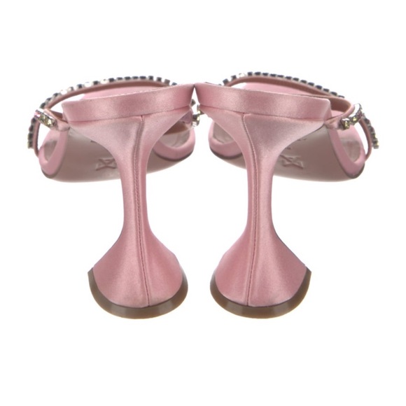 Amina Muaddi Gilda Satin Slippers - Picture 3 of 3